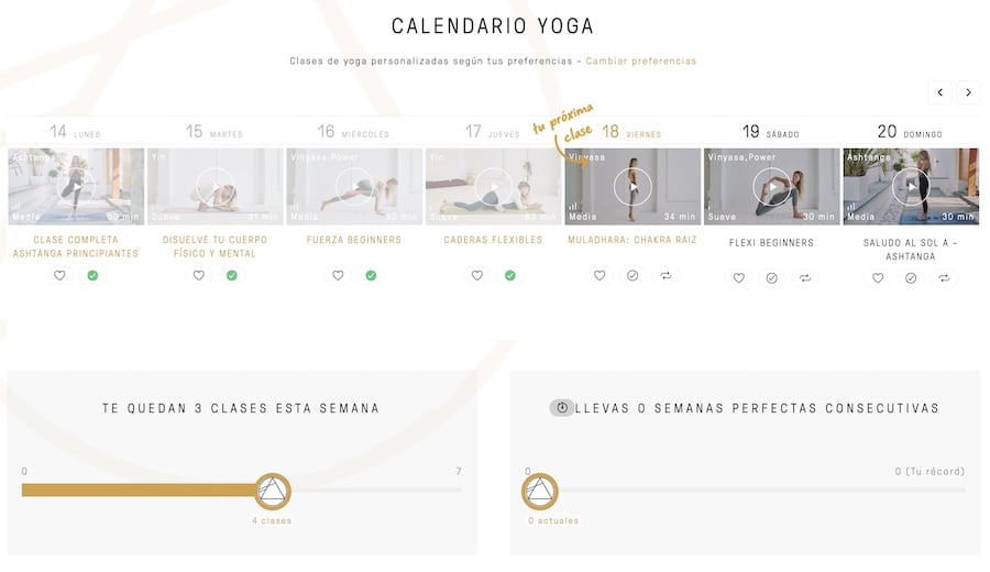Tu calendario de yoga