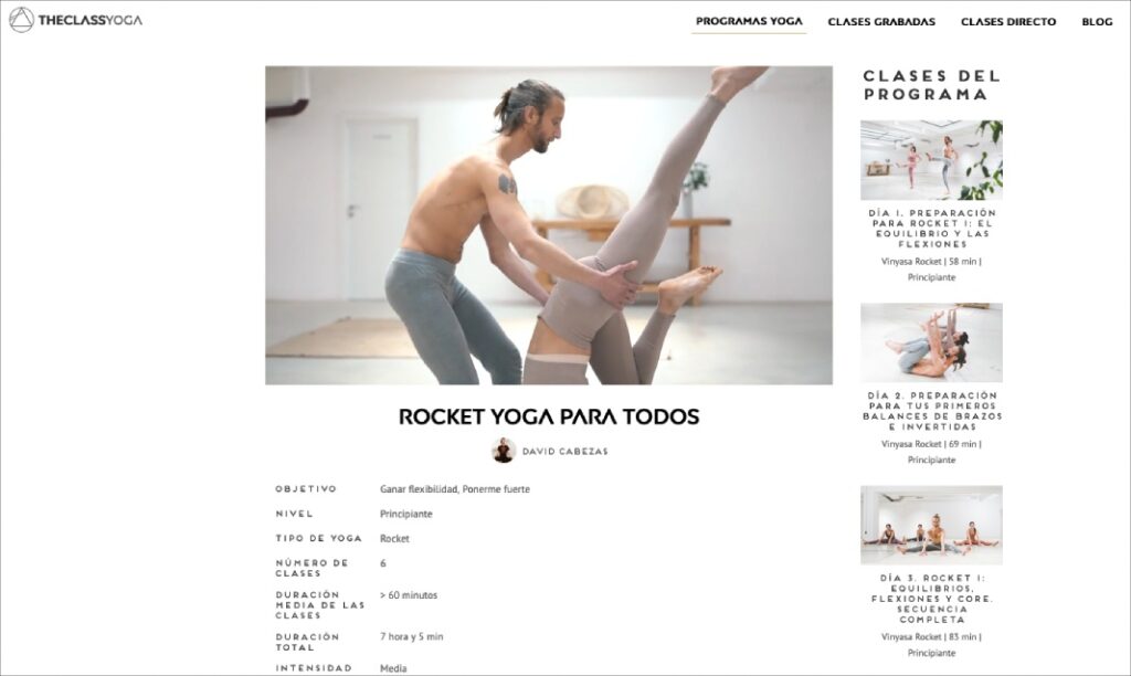 prueba una clase de rocket yoga 3 en youtube gratis