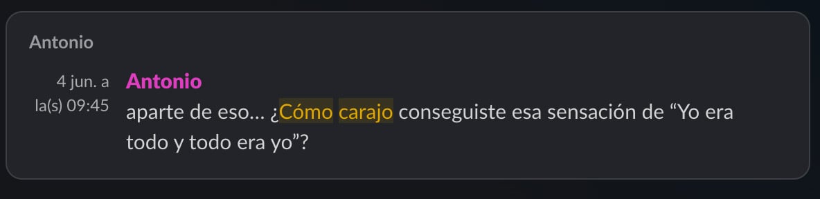Reflexión 6: Yo era todo, y todo era yo
